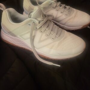 New Balance Light Gray and Gum Athletic Shoes